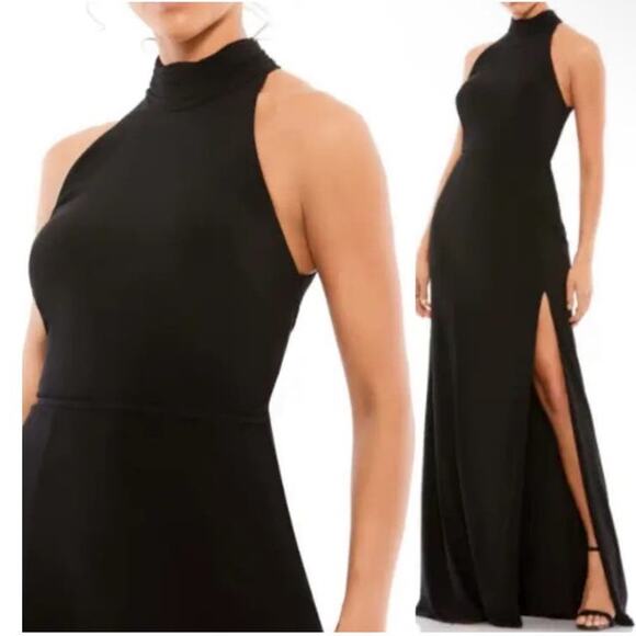 Mac Duggal Size 14 NWT Black Evening Gown with High Slit Style Style 261271 - Picture 4 of 9